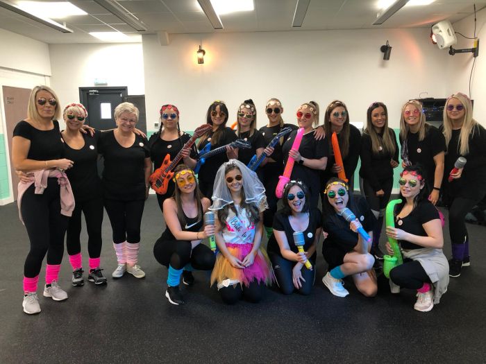 80s themed hen party group in Edinburgh