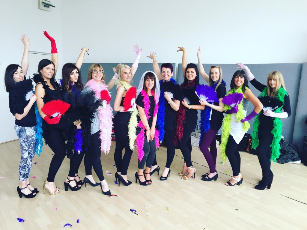 Fun burlesque hen party dance class in Edinburgh