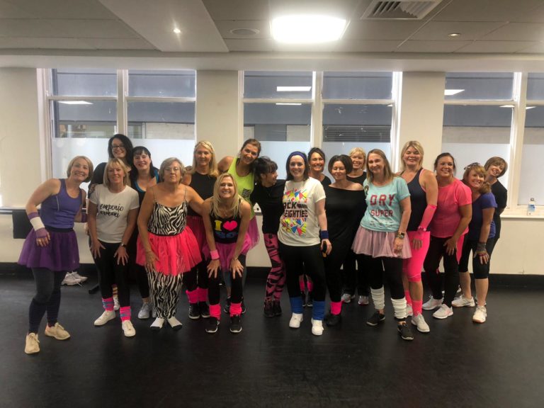 Flashdance themed hen party group in Edinburgh