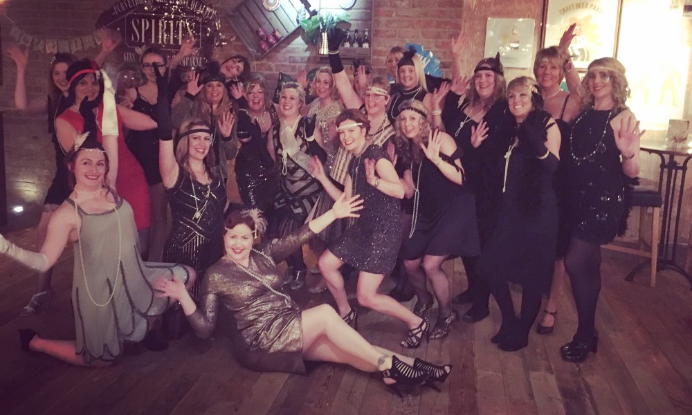 Fun Charleston hen party dance class in Edinburgh with costumes