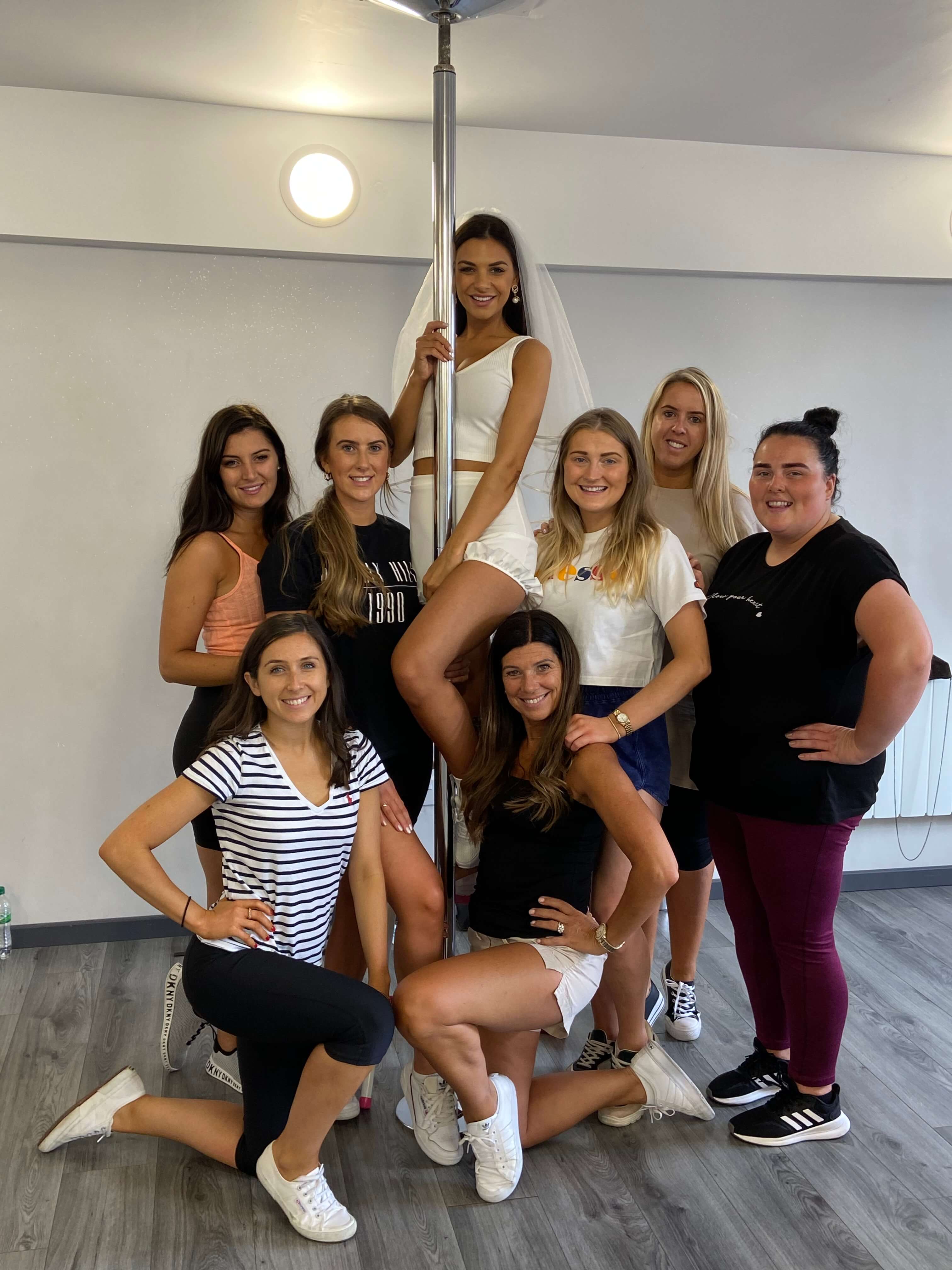 Pole dancing hen party group in Edinburgh
